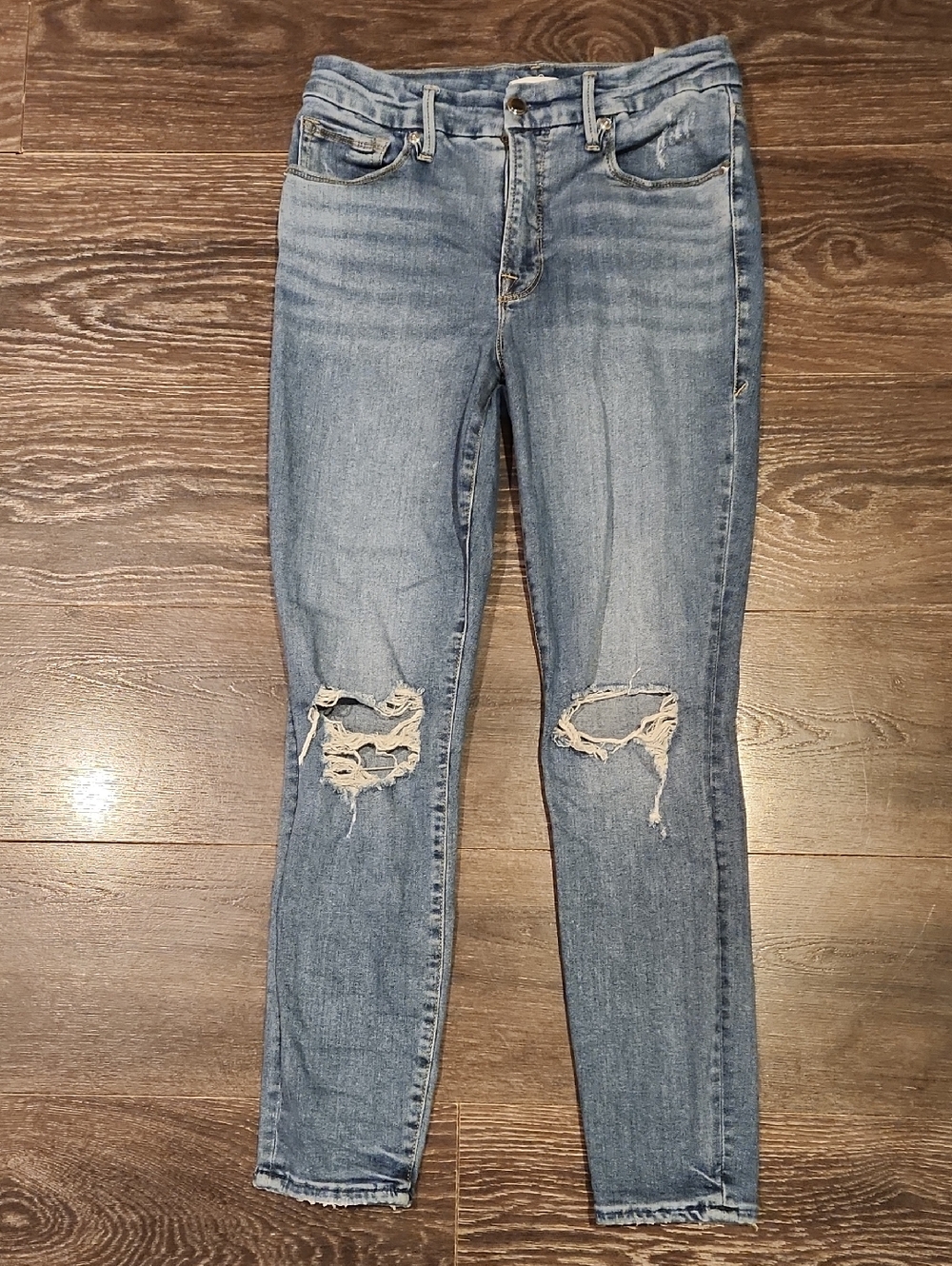 ❤️ GOOD AMERICAN HIGH RISE SKINNY JEANS, DISTRESSED, 6 (28) - Picture 5 of 10